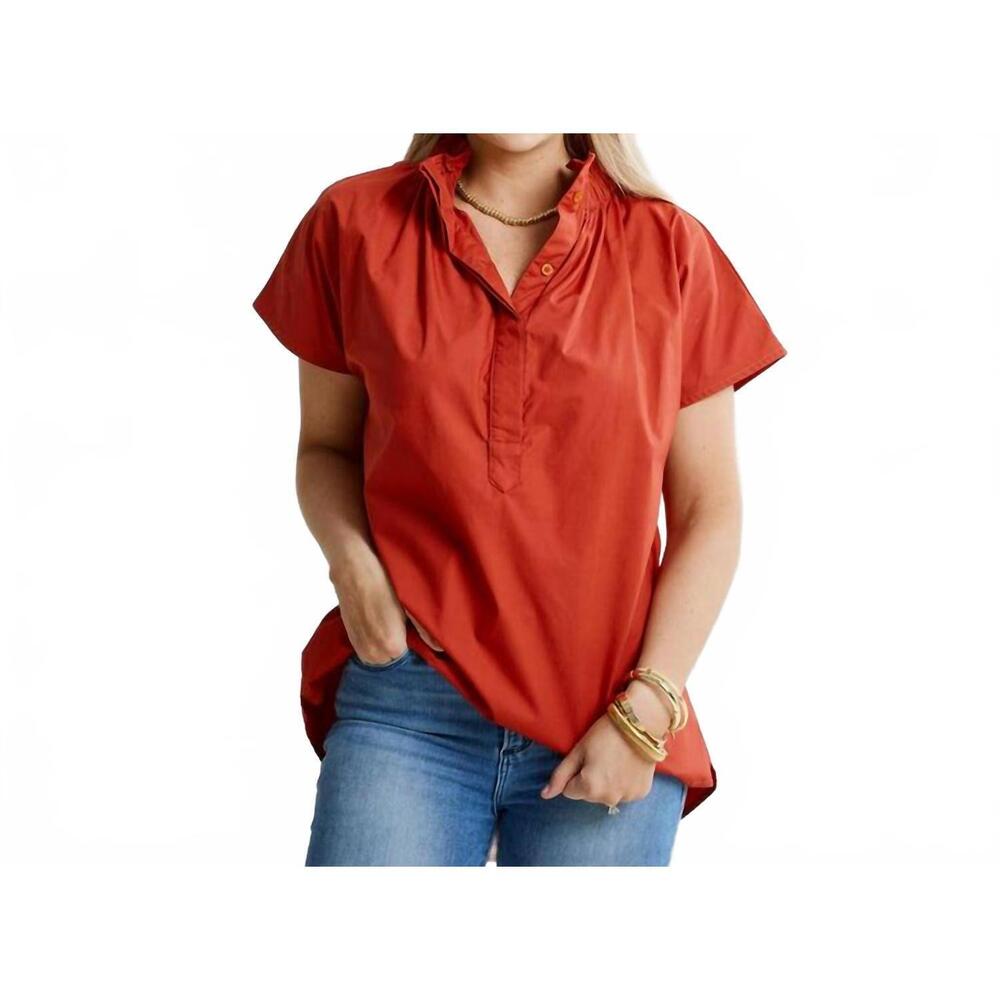NEW CARYN LAWN emily blouse top in burnt orange